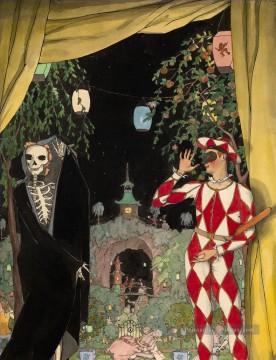 Harlequin et Death Konstantin Somov 2 Peinture à l'huile